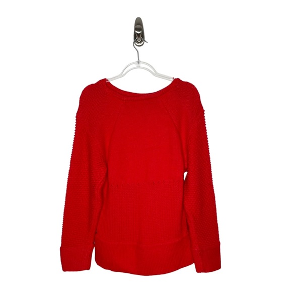 Helmut Lang | NWT Chunky Wool Knit Sweater in Opacity Intarsia Vein Red Small - Picture 3 of 8